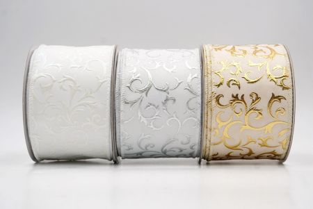 धात्विक फॉयल स्क्रॉल वायर्ड रिबन_KF9937.KF9938.KF9939